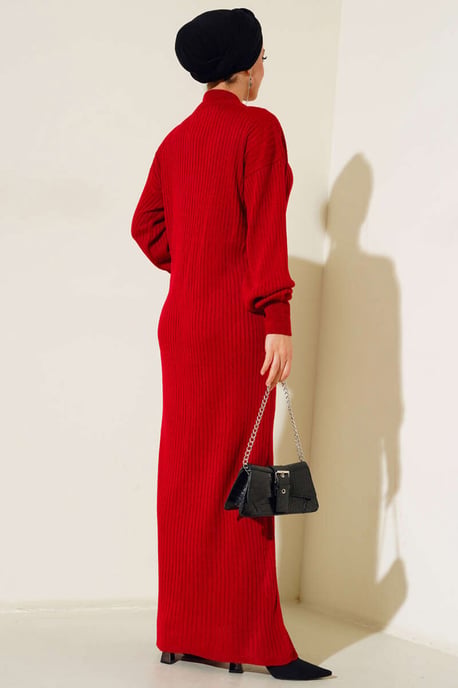 Maxi-Rollkragen-Rippstrickkleid - Image 4