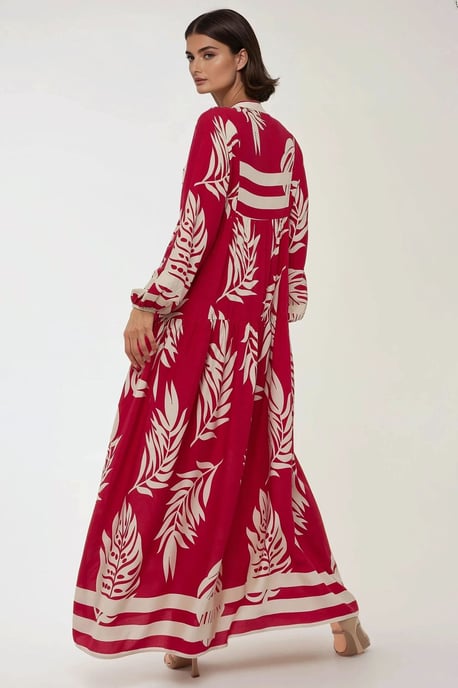 Bedrucktes Maxi-Kleid aus Viskose mit langen Ärmeln - Image 4
