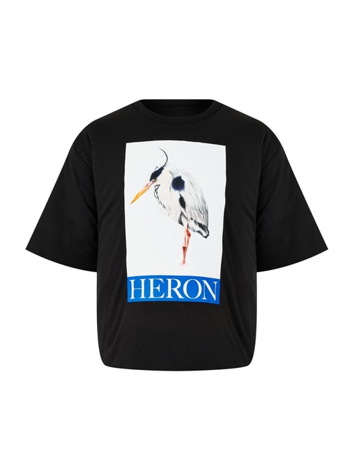 Gepolstertes T-Shirt mit aufgemaltem Reiher-Logo - Image 1