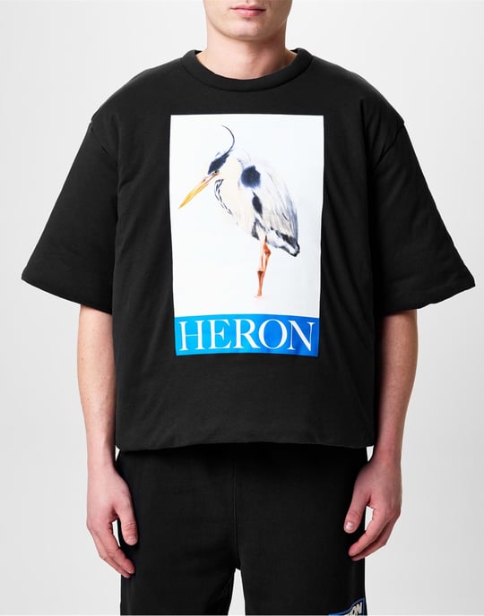 Gepolstertes T-Shirt mit aufgemaltem Reiher-Logo - Image 3