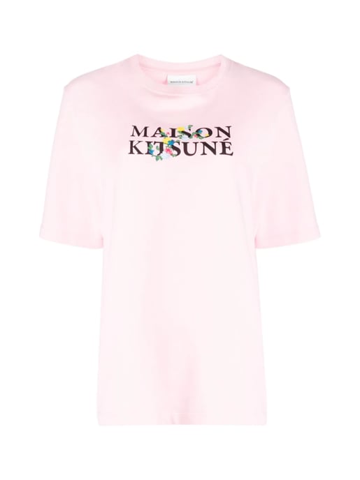 T-Shirt mit Blumenmuster und klassischem Logo - Image 1