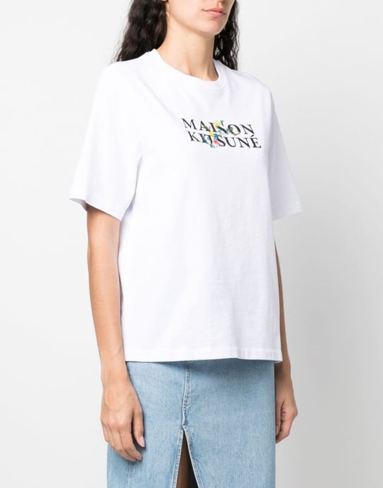 T-Shirt mit Blumenmuster und klassischem Logo - Image 3