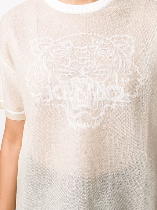 Tiger Logo Mesh Strick-T-Shirt - Image 5