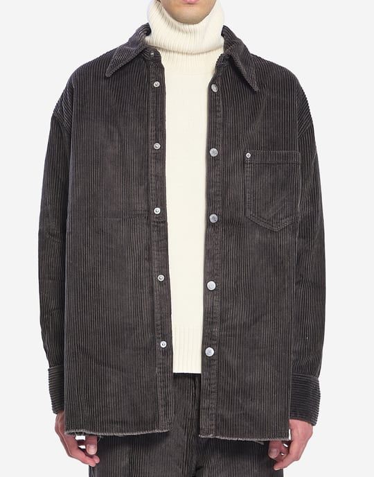 Cord-Overshirt mit Logo-Patch - Image 3