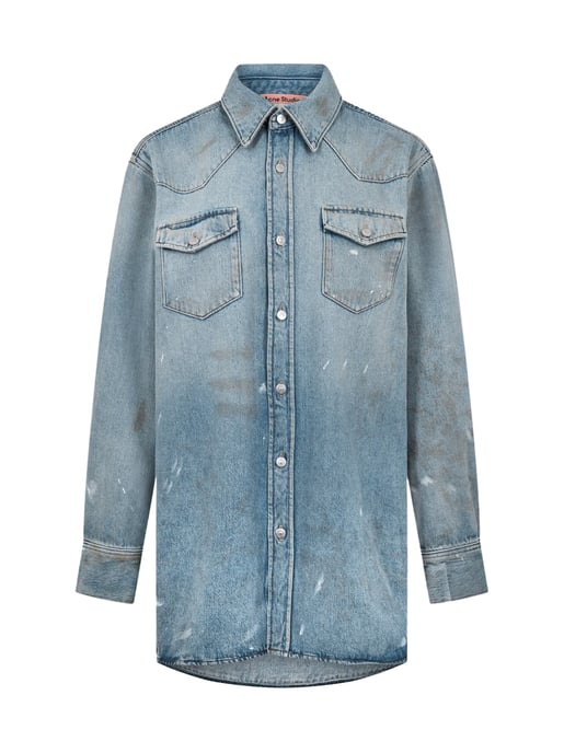 Karty Jeanshemd im Used-Look - Image 1