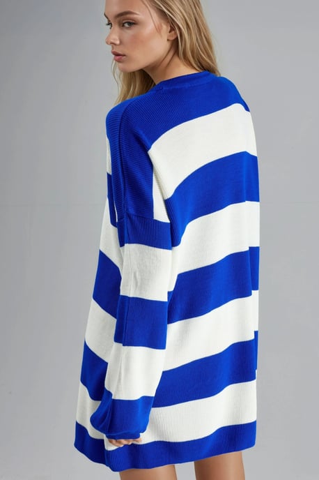 Gestreiftes Mini-Kleid mit Rundhalsausschnitt - Image 4