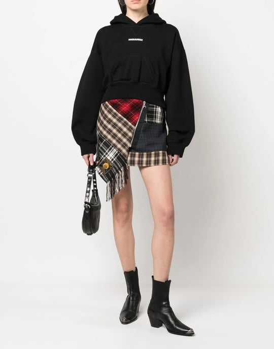 Kurzer Hoodie mit angenähter Kappe - Image 2