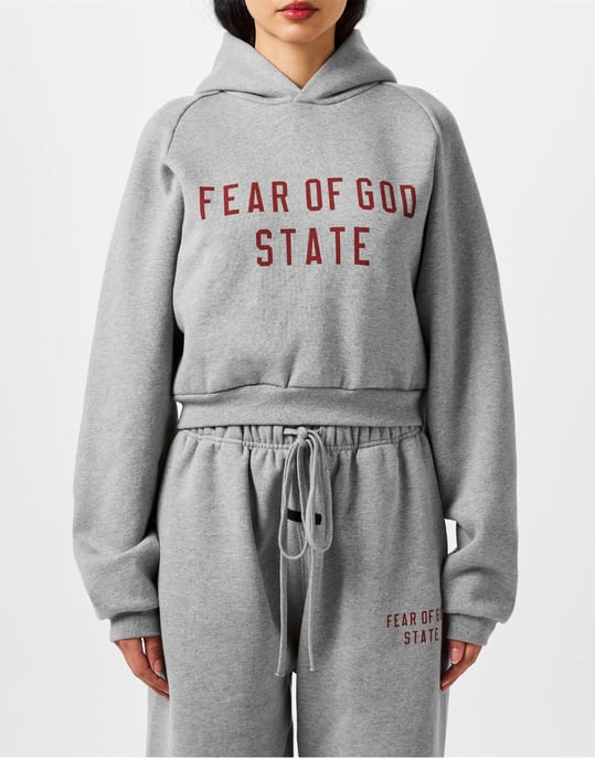 Essentials Logo Fleece Cropped Hoodie - Image 3