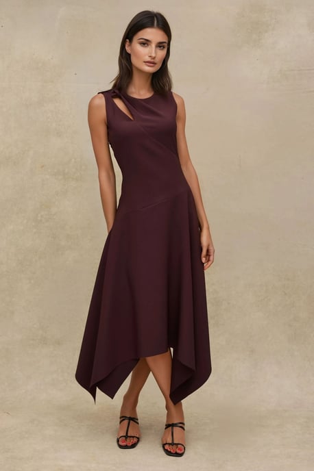 Ausschnitt Detailliertes Midi-Kleid - Image 4