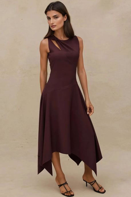 Ausschnitt Detailliertes Midi-Kleid - Image 6
