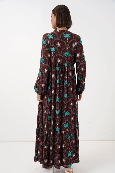Tropisches Maxi-Kleid mit Knopfverschluss - Image 5