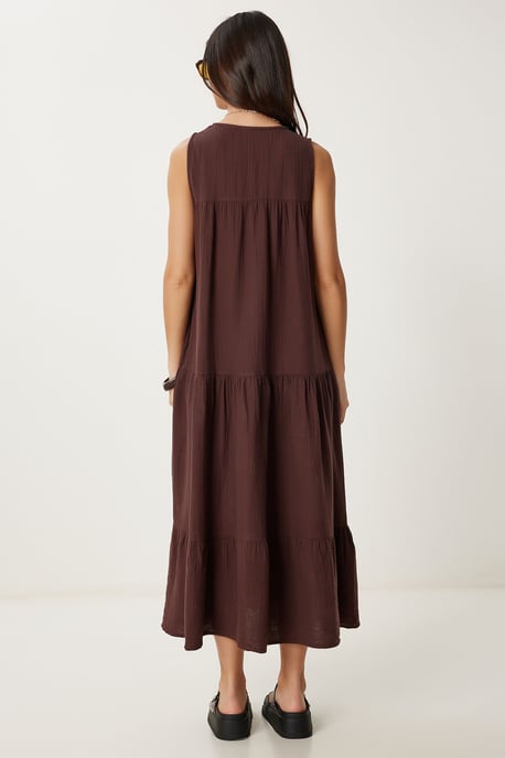 Rüschenshirt V-Ausschnitt Midikleid - Image 5
