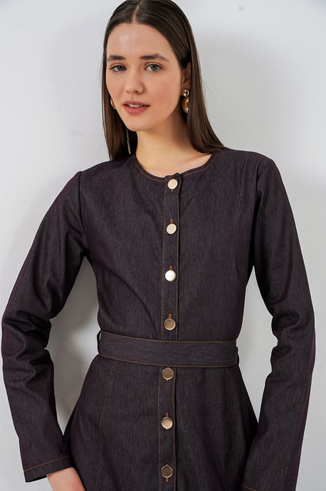 Geknöpftes Jeans-Midi-Kleid - Image 2