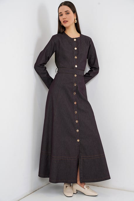 Geknöpftes Jeans-Midi-Kleid - Image 3