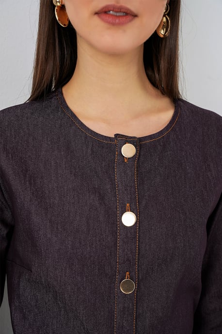 Geknöpftes Jeans-Midi-Kleid - Image 4
