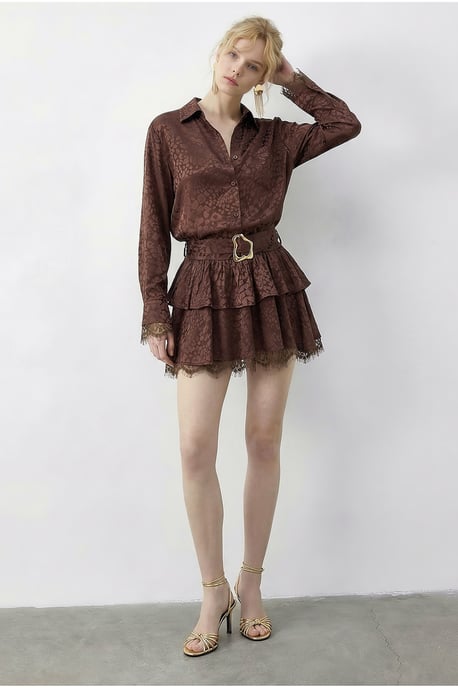 Leopard-Print Hemdblusenkleid mit Gürtel - Image 1