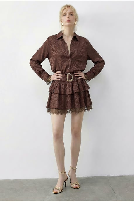 Leopard-Print Hemdblusenkleid mit Gürtel - Image 2