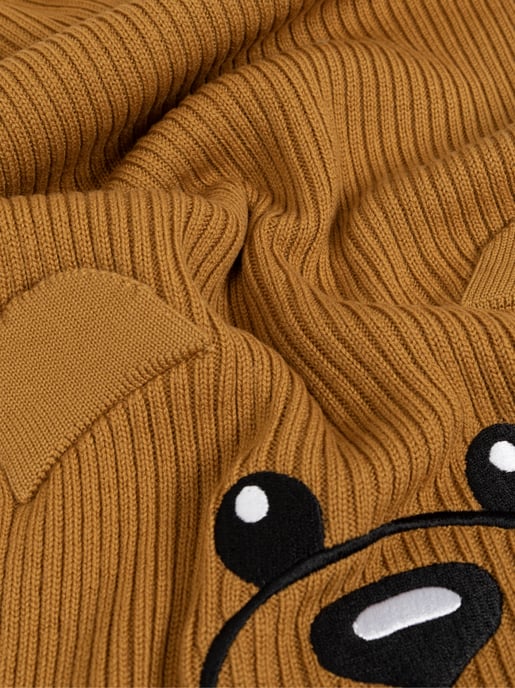 Teddybär-bestickter Strickschal - Image 3