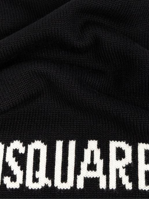 Logo-Intarsien-Strickschal aus Wolle - Image 2
