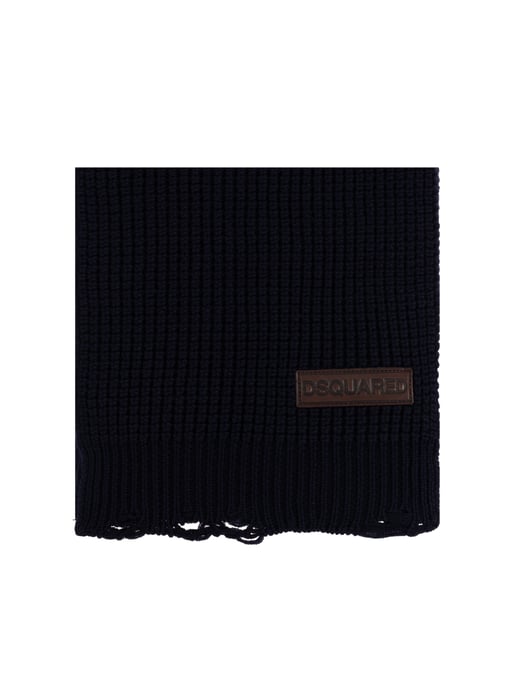 Strickschal aus Wolle mit Logo-Patch - Image 1