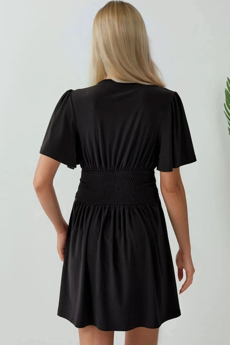 V-Ausschnitt Kurzarm Mini-Kleid - Image 4