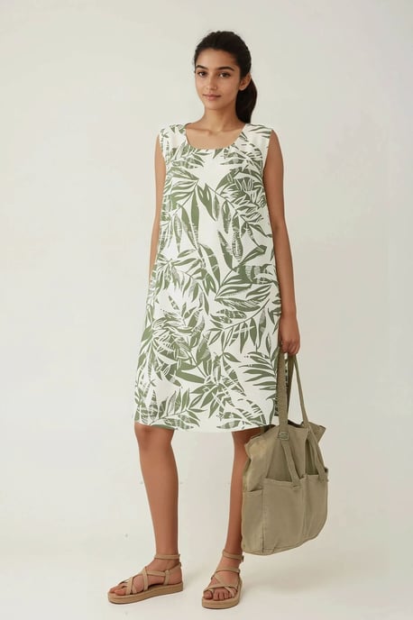 Blumiges A-Linien Fit ärmelloses Minikleid - Image 3