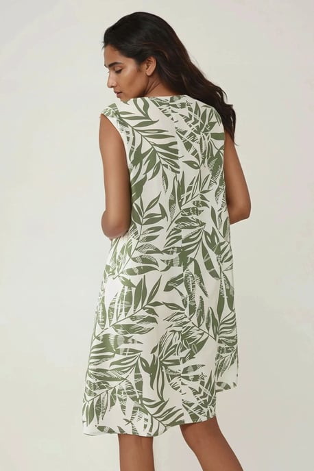 Blumiges A-Linien Fit ärmelloses Minikleid - Image 4