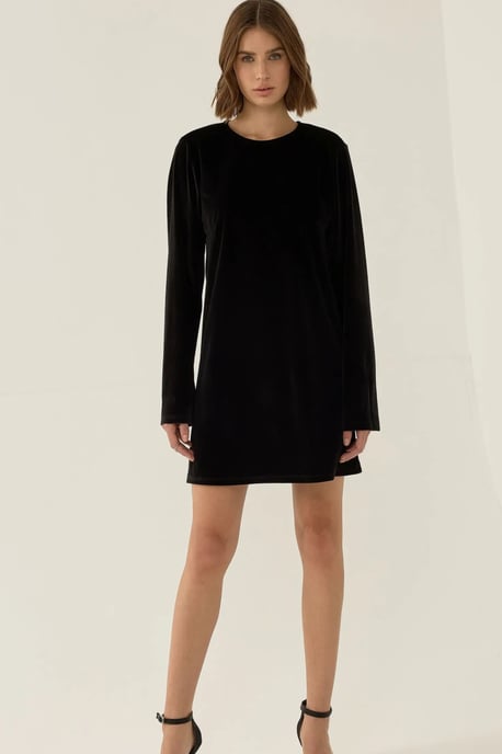 Mini-Kleid aus Samt mit offener Rückseite und Schleifen-Details - Image 6