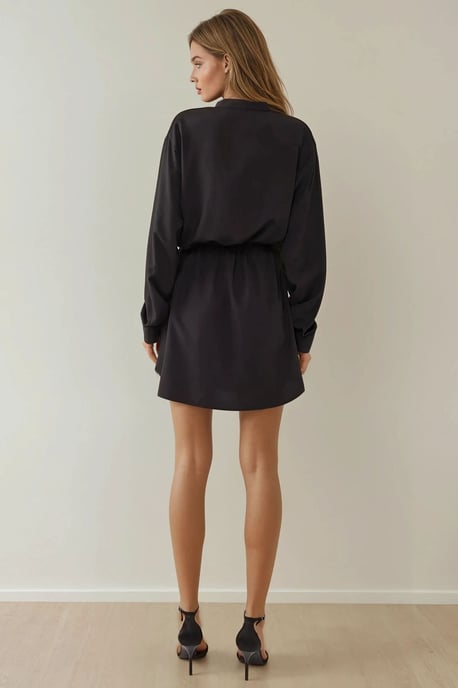 Relaxed Fit Viskose Minihemdkleid - Image 4