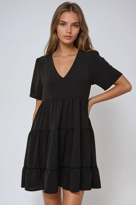 V-Ausschnitt A-Linien Mini-Kleid - Image 4