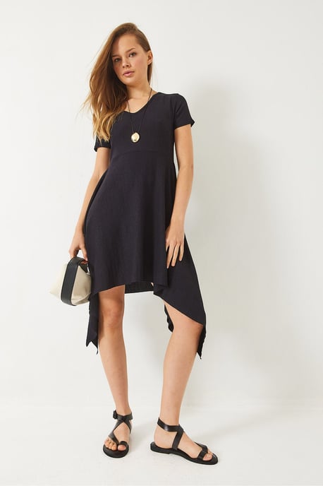 Asymmetrisches V-Ausschnitt-Minikleid - Image 2