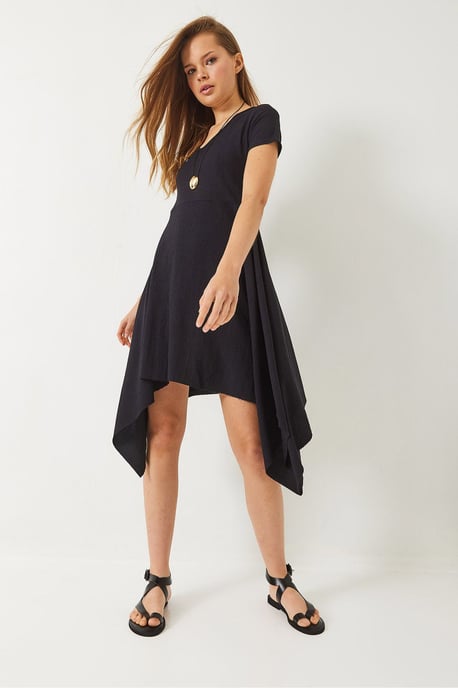 Asymmetrisches V-Ausschnitt-Minikleid - Image 4