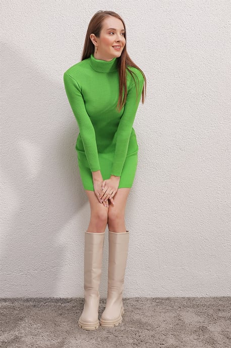 Rippstrick-Turtleneck Mini-Strickkleid - Image 6