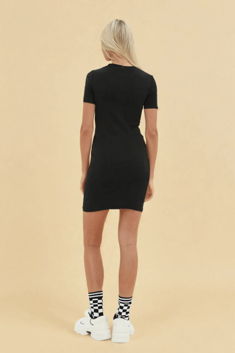 Basic Kurzarm Bodycon Mini Kleid - Image 4