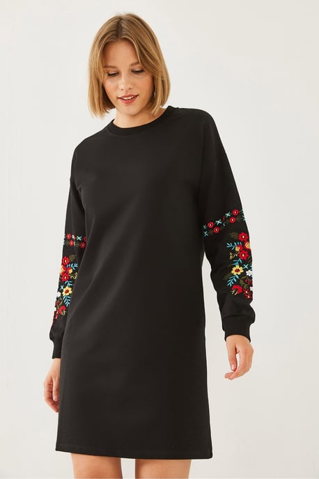 Besticktes Rundhals-Mini-Kleid - Image 3