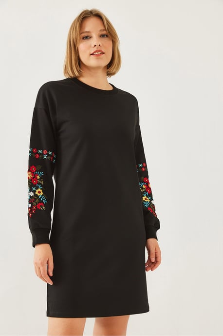Besticktes Rundhals-Mini-Kleid - Image 4
