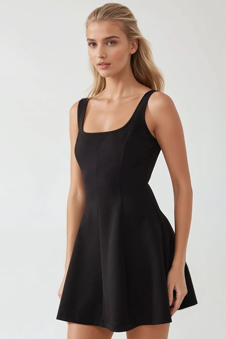 Mini-Kleid mit quadratischem Ausschnitt und taillierter Passform - Image 2