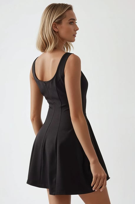 Mini-Kleid mit quadratischem Ausschnitt und taillierter Passform - Image 3