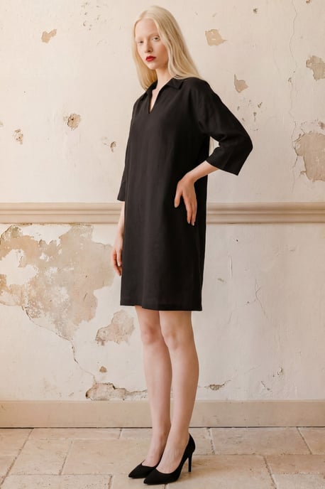 Polo-Kragen Mini-Kleid mit Dreiviertelärmeln - Image 2