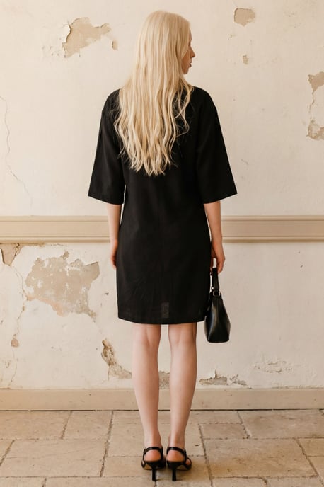 Polo-Kragen Mini-Kleid mit Dreiviertelärmeln - Image 3