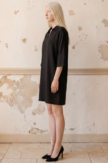 Polo-Kragen Mini-Kleid mit Dreiviertelärmeln - Image 4