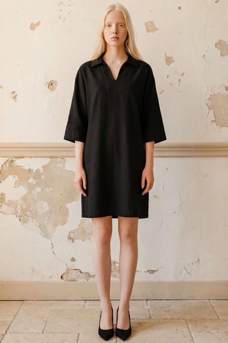 Polo-Kragen Mini-Kleid mit Dreiviertelärmeln - Image 6
