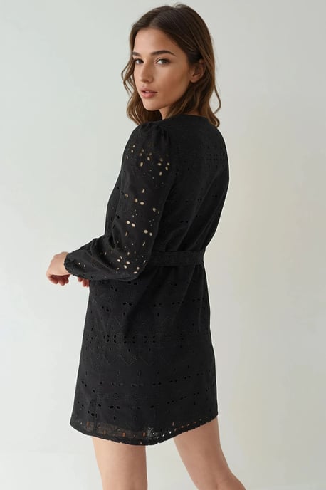Musteriertes V-Ausschnitt Mini-Kleid Pika-Kollektion - Image 2