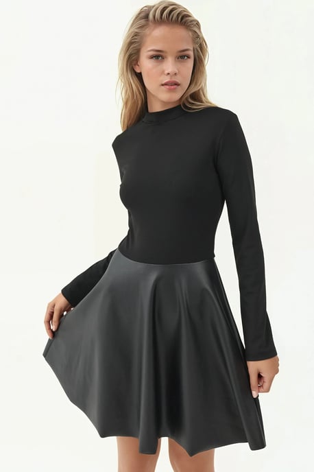 Kontrastkleid mit Rundhalsausschnitt - Image 2