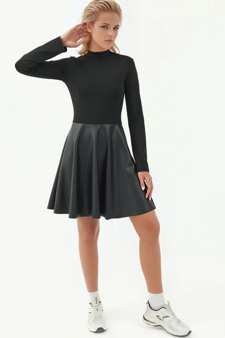 Kontrastkleid mit Rundhalsausschnitt - Image 5