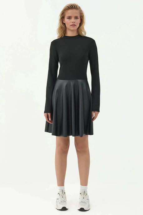 Kontrastkleid mit Rundhalsausschnitt - Image 6