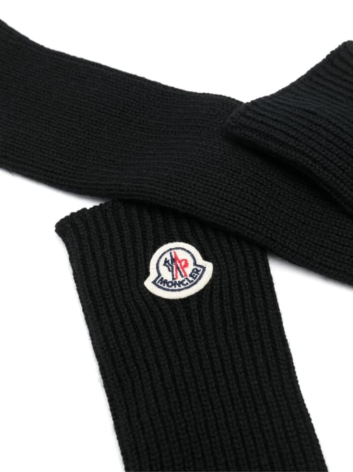 Lange Handschuhe aus Schurwolle mit Logo-Patch - Image 3