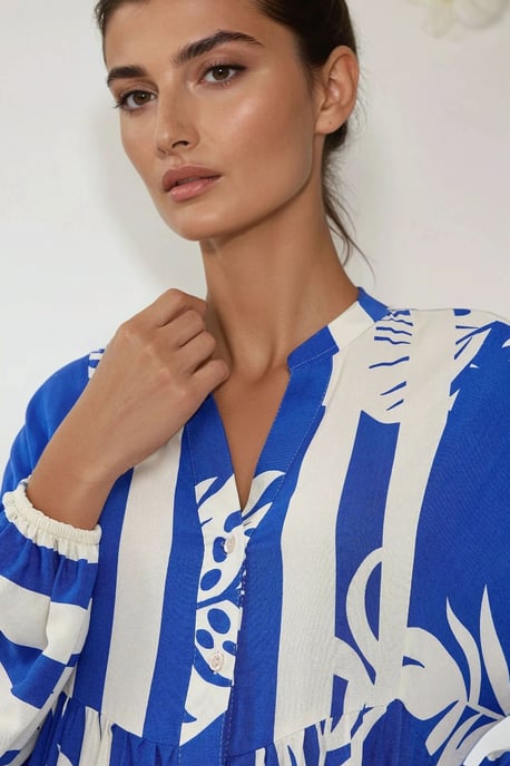 Bedrucktes Langarm-Viskose-Maxikleid - Image 2