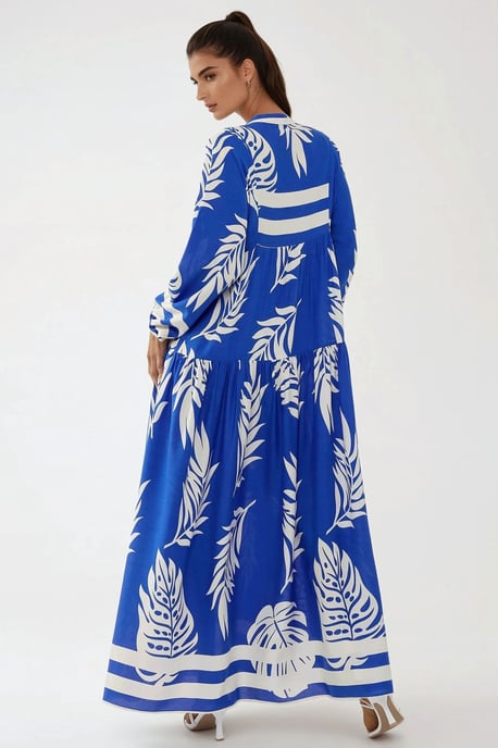 Bedrucktes Langarm-Viskose-Maxikleid - Image 5