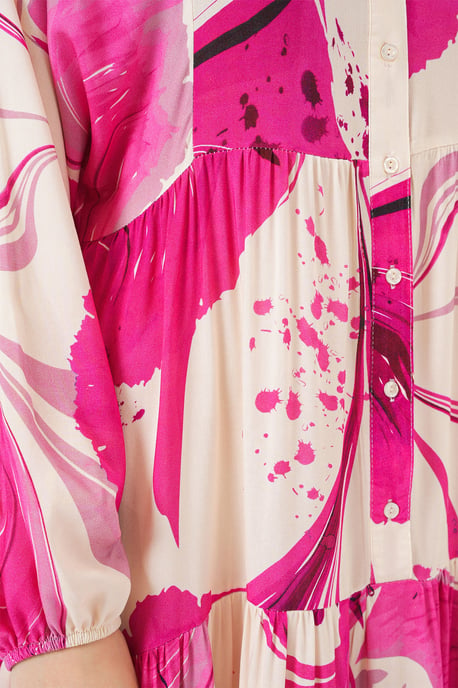 Gemustertes V-Ausschnitt Maxikleid - Image 5